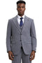 Men's Stacy Adams Modern Fit Vested Suit in Light Grey Micro Check Plaid