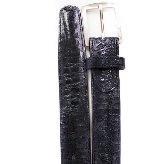 Caiman Crocodile Belt in Navy main image 1