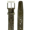 Men's Belvedere Genuine Caiman Crocodile Dress Belt in Olive Green
