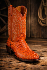 Mens King Exotic Caiman Hornback Cowboy Boots Cognac (4980203)