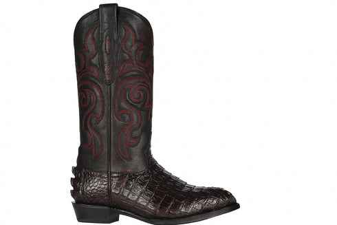 Caiman Tail Boots J-toe Black Cherry