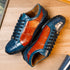 Marco Di Milano Cairo Blue Jean / Honey Alligator Sneakers