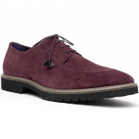 Zelli Campo Sueded Goatskin Blucher Lace-up Shoes in Bordeaux
