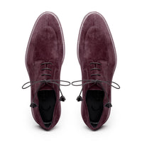 Zelli Campo Sueded Goatskin Blucher Lace-up Shoes in Bordeaux
