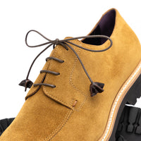Zelli Campo Suede Goatskin Blucher Lace-up Shoes in Tobacco