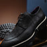 Zelli Campo Sueded Goatskin Lace-up Blucher Shoes in Black