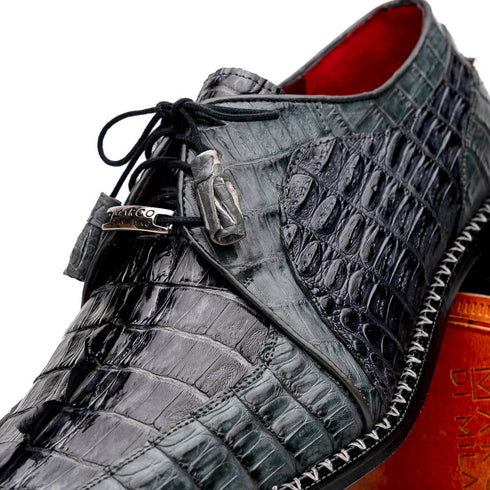 Marco Di Milano Caribe Gray Caiman Crocodile Derby Shoes