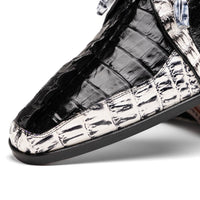Marco_Di_Milano Caribe Black Leather Oxford "Newspaper" Print