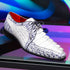 Marco_Di_Milano Caribe White Leather Sneakers - "Newspaper" Accent