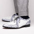 Marco_Di_Milano Caribe White Leather Sneakers - "Newspaper" Accent