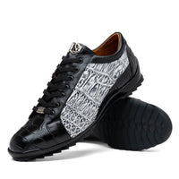 Marco Di Milano Cairo Black/White Alligator Sneakers