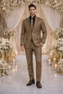 Carlo Lusso Brown Two-button Poly Blend Suit