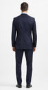 Carlo Lusso Navy Two-button Poly Blend Suit