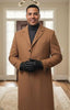 Men's Light Brown Single Breasted Full Length Top Coat Seattle