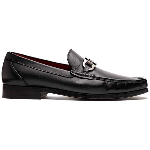 Marco Di Milano Cassarano Men's Calfskin Leather Loafers Black