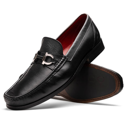 Marco Di Milano Cassarano Black Men's Calfskin Leather Loafers