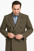 Mens Long Herringbone Wool Overcoat – Classic Double-Breasted Winter Topcoat