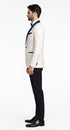 Men’s White Metallic Flake Navy Tuxedo – 3-Piece Tailored-Fit Set