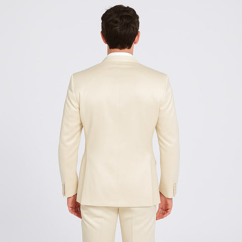 Champagne Satin Tuxedo Set – 4-Piece Look for Weddings & Proms