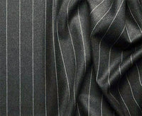 Rockefeller Collection - Double Breasted Stripe Suit Charcoal Regular Fit 2 Piece With Flexible Elastic Waistband
