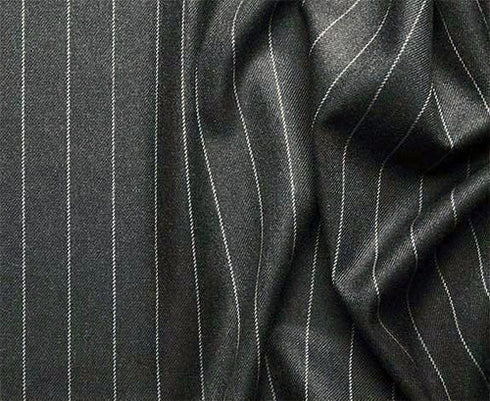 Rockefeller Collection - Double Breasted Stripe Suit Charcoal Regular Fit 2 Piece With Flexible Elastic Waistband