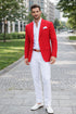 Christmas Red Prom Outfit Best Inexpensive ~ Cheap ~ Discounted Blazer Suit Jacket For Affordable Big Sizes Affordable Sport Coats Sale Include White Shirt & White Pants
