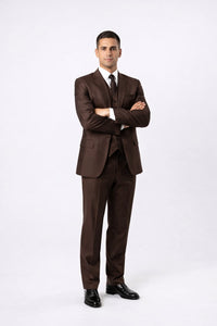 Classic Boy Suit 5 Piece Set Brown