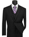 Classic Fit Tone on Tone Pinstripe Suit Color Black
