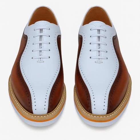 Stylish Two-Tone Brogue Oxford
