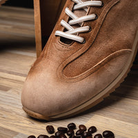 Zelli Costa Burnished Suede and Crocodile Sneakers in Brown