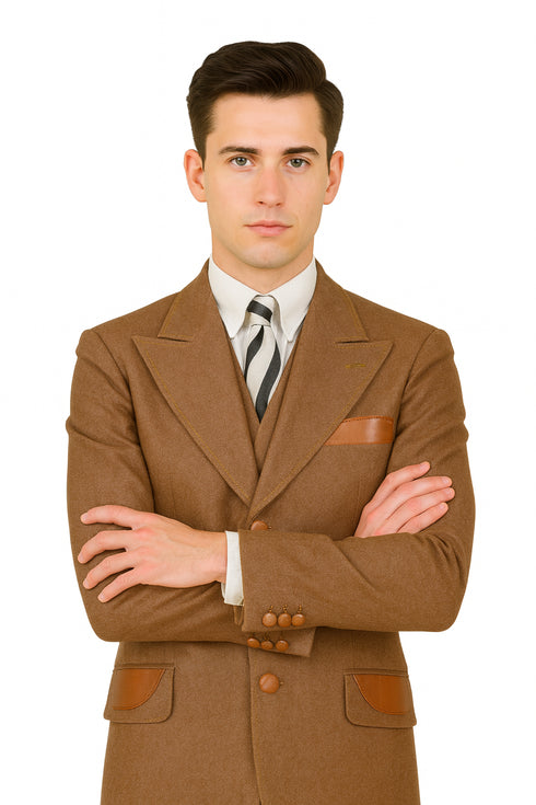 Denim Suit - Cotton Fabric Vested Suit - 3 Pieces Suit - Vested Fancy Suit