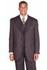 Mens Vested Wide Peak Lapel Ton on Ton Stripe Fashion Suit in Brown