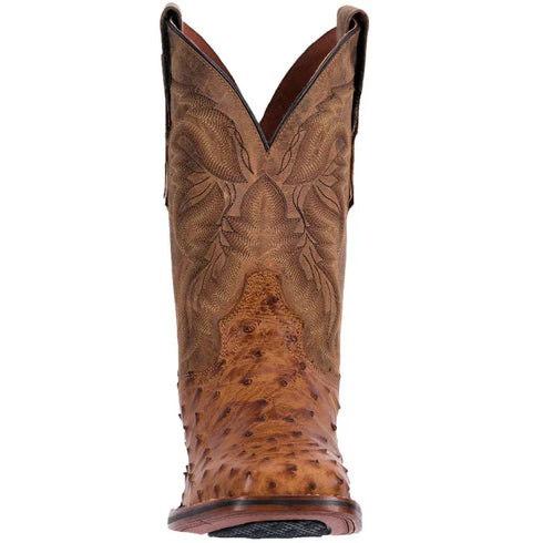 Dan Post Men's Alamosa Full Quill Ostrich Square Toe Boots - Tan
