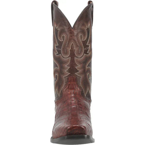 Dan Post Men's Bayou Genuine Caiman Belly Square Toe Boots - Brass