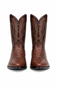 Dan Post Men’s Pershing Brown Full Quill Genuine Ostrich 13 Round Toe Cowboy Boot