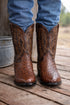 Dan Post Men’s Pershing Brown Full Quill Genuine Ostrich 13 Round Toe Cowboy Boot