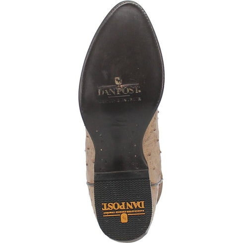 Dan Post Men's Pershing Full Quill Ostrich Round Toe Boots - Sand