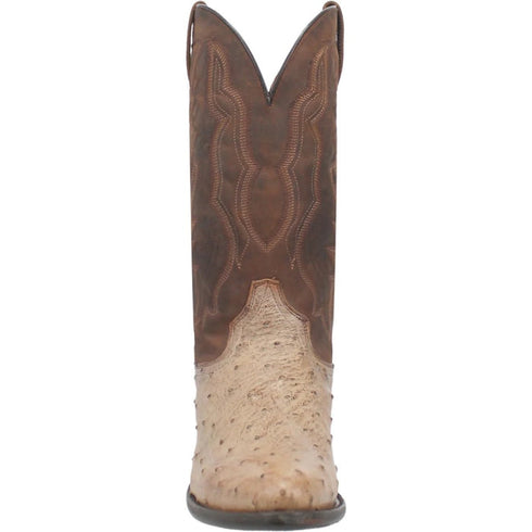 Dan Post Men's Pershing Full Quill Ostrich Round Toe Boots - Brass