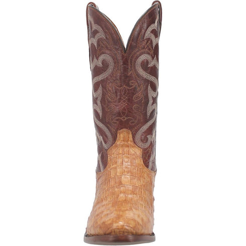Dan Post Men's Primetime Genuine Caiman Belly Round Toe Boots - Tan