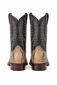 Dan Post Men's Templeton Python Snakeskin Square Toe Boots - Beige