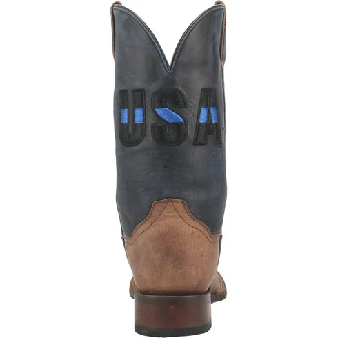 Dan Post Men's Thin Blue Line Genuine Leather Square Toe Boots - Sand