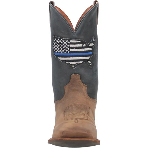 Dan Post Men's Thin Blue Line Genuine Leather Square Toe Boots - Sand