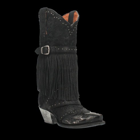 Dan Post Women's Bed of Roses Snip Toe Leather Boots - Black