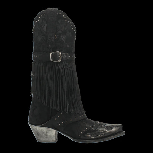 Dan Post Women's Bed of Roses Snip Toe Leather Boots - Black