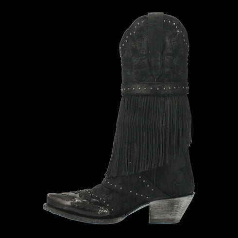 Dan Post Women's Bed of Roses Snip Toe Leather Boots - Black