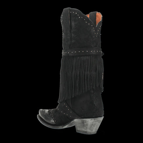 Dan Post Women's Bed of Roses Snip Toe Leather Boots - Black