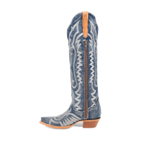 Dan Post Women's Denim Darlin Snip Toe Leather Tall Boots - Blue
