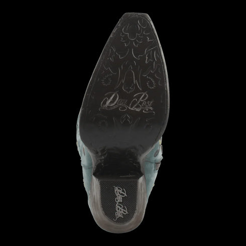 Dan Post Women's Flower Child Snip Toe Leather Tall Boots - Turquoise