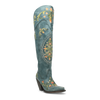 Dan Post Women's Flower Child Snip Toe Leather Tall Boots - Turquoise