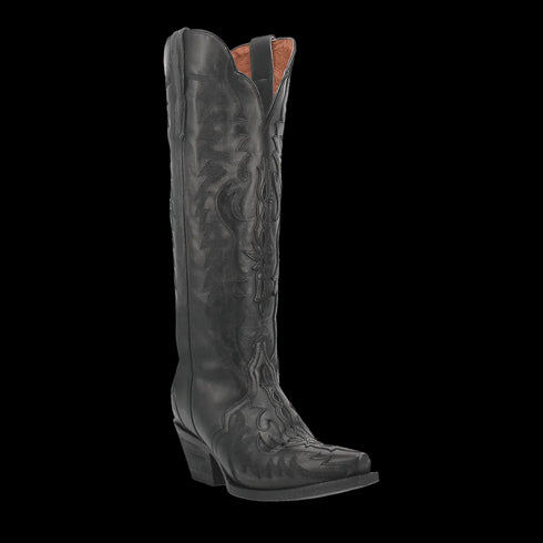 Dan Post Women's Hallie Snip Toe Leather Tall Boots - Black